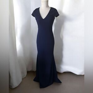Lulus Always with Elegance Navy Blue Csp Sleeve Mermaid Maxi Dress SZ S NWT PROM
